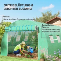 Outsunny Vervangende kasafdekking, weerbestendig, 400 cm x 300 cm x 200 cm, Transparant, Groen(m-4)