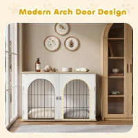 PawHut Dog Crate Furniture, Indoor Dog Cage with Double Doors for Large Breeds, Pet Kennel End Side Table(m-5)