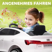 HOMCOM kindervoertuig elektrische auto elektrische kinderauto voor kinderen vanaf 3 jaar wit(m-7)