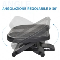 HOMCOM Pedana Poggiapiedi da Scrivania o Ufficio, Antiscivolo con Altezza Regolabile (10-16.5cm) e Angolazione 0-30°(m-5)