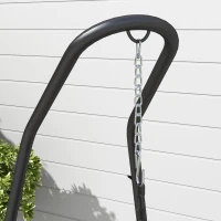 Outsunny Hangstoelstandaard Standaard voor Hangstoel Ophanging, 133 cm x 116 cm x 195/230 cm, Zwart(m-9)