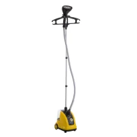 HOMCOM Plancha de Vapor con Depósito de 1,4 L y Temperatura Ajustable a 11 Niveles Calentamiento Rápido de 38 Segundos Centro de Planchado Vertical 1950W 26x21,5x146 cm Amarillo(m-1)