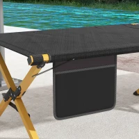 Outsunny Zonnebed Strandbed Tuinbed, inklapbaar, weerbestendig, 196 cm x 64 cm x 45 cm, Zwart(m-7)
