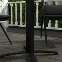 Outsunny Terrastafel, voor 4 personen, houtlook, aluminium frame, 70 x 70 x 76 cm, Grijs(m-8)