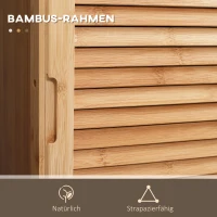 kleankin Badkamerrek, 3 open vakken, lade, lameldeur, bamboe, 32 x 30 x 163 cm(m-5)