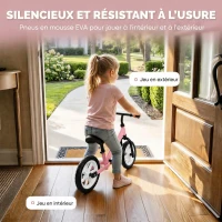AIYAPLAY Draisienne Enfant 2-5 Ans, Roues Lumineuses, Siège Guidon Réglables, Pneus EVA Silencieux, Charge 50kg, 84x40x57cm, Rose(m-7)