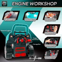 HOMCOM Kids Truck Engine Toy Set, with Horn, Light, Car Key, for Ages 3-5 Years - Teal(m-5)