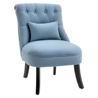 HOMCOM relaxstoel met rugkussen tv-stoel fauteuil verhoogde poten linnen(m-11)