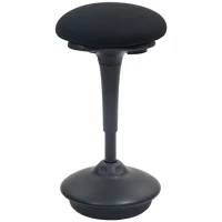 HOMCOM Tabouret de bureau debout tabouret ergonomique siège bascule à 360° large socle 36 x 36 x 70-90 cm noir(m-11)