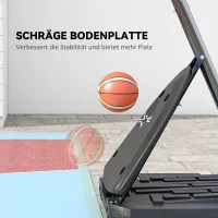 SPORTNOW basketbalstandaard, verstelbare korfhoogte 2,3-2,9 m, slagbeugel aan de onderkant, vulbaar onderstel, rood+zwart(m-7)