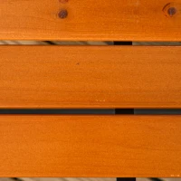Outsunny Tuinbank voor 2 personen, decoratieve armleuningen, voor tuin en terras, gietaluminium + natuurlijk hout, 120 x 64 x 79 cm, teak(m-6)