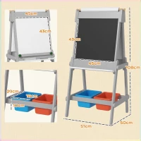 AIYAPLAY Dubbelzijdige Kinder Tekenezel met Papierrol, Krijtbord, Whiteboard, 3-in-1 Ontwerp, voor Tekenen en Schilderen(m-3)