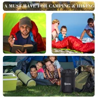 Outsunny Single Mummy Sleeping Bag Envelope Sleeping Bag 3 Season for Adults Warm Lightweight for Camping Hiking Outdoor, Blue, 210 x 75 x 5 cm(m-7)