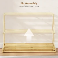HOMCOM Three-Tier Folding Bamboo Shoe Rack - Natural Finish(m-4)