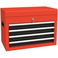 DURHAND Gereedschapskist Gereedschapstrolley, inclusief slot, 2 sleutels, 45 cm x 24,5 cm x 32,5 cm, Rood(m-1)