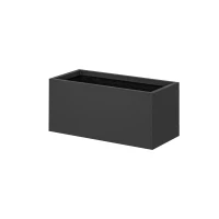 Outsunny Set da 2 Vasi da Giardino Rettangolari Impilabili per Esterno e Interno, Nero(m-1)