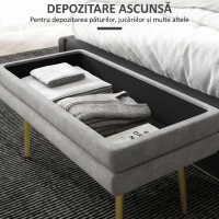 HOMCOM Banca de Depozitare Otomana, Tapiterie Catifelata(m-5)