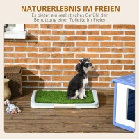 PawHut Honden Toilet Puppy Toilet Hondenbak, 2 Lagen, Kunstgras, Herbruikbaar, 63 x 485 x 6 cm, Groen + Wit(m-4)