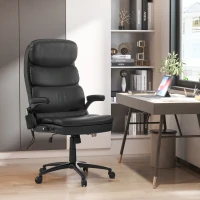 Vinsetto Fauteuil de bureau massant fauteuil bureau ergonomique grand confort hauteur réglable dossier inclinable télécommande filaire pivotante 360° noir(m-2)