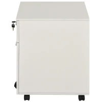 Vinsetto Cajonera de Oficina con Ruedas Mueble Archivador con 2 Cajones para Documentos en Tamaño A4 Cerradura 40x49x58 cm Blanco(m-9)