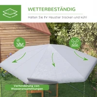 PawHut Kippenren met Schaduwrijk Dak, Gegalvaniseerd Staal, voor 10-15 Dieren, Zilver(m-4)