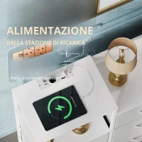 Cassettiera con 8 cassetti, antiribaltamento e piedini regolabili, 119,5x29,8x86,1 cm, bianco(m-4)