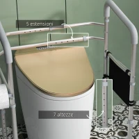 HOMCOM Supporto Water con Braccioli Regolabile in Altezza e Larghezza con 2 Piedini a Ventosa(m-4)
