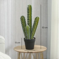 HOMCOM Kunstplant kaktus 53 cm kunstplant in pot voor thuis, kantoor(m-3)