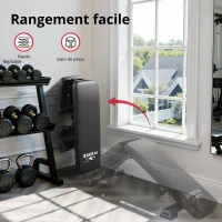 Banc d'haltères multifonctionnel, pliable, pieds de nivellement réglables, 123x39x47,5 cm, noir(m-7)