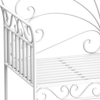 Outsunny Panchina da Esterno a 2 Posti , Panchina Biposto da Giardino Stile Romantico Ferro 111 x 50 x 98cm Bianco(m-9)