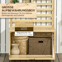 Outsunny opbergdoos, tuinkist met hekwerk, opbergdoos met planken(m-4)