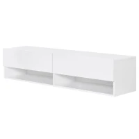 HOMCOM Mueble de TV para Salón de Pared con 2 Compartimentos y 2 Armarios con Puertas Abatibles para Televisión de 60 Pulgadas(m-12)