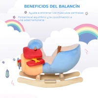 HOMCOM Caballo Balancín para Niños de +18 Meses Avión de Peluche con Música y Cinturón Seguridad Caballito Infantil 60x33x45 cm Multicolor(m-6)