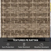 Outsunny Outdoor Coffee Table with Storage Shelf, PE Rattan Side Table with Slatted Top and Foot Pads, Light Brown(m-4)