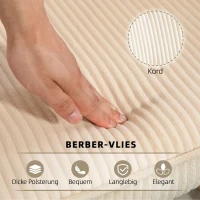 HOMCOM Vintage schommelstoel, gebogen schommelpoten, dikke vulling, beukenhout & staal, Beige(m-5)