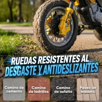 HOMCOM Moto Eléctrica para Niños con Ruedas de Apoyo Desmontables Faros y Música para Niños 3-6 Años Amarillo(m-5)