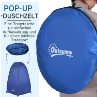 Outsunny Pop-up Camping Toilet-/Douchetent: Mobiel, Privacy, Waterdicht, Donkerblauw, 120x120x190cm(m-5)