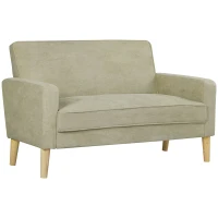 HOMCOM Two-Seater Velvet-Feel Sofa - Beige(m-11)