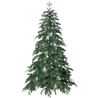 HOMCOM Árbol de Navidad Artificial 180 cm Ramas Realistas con Efecto Nieve Soporte de Acero Base Plegable Montaje Rápido(m-11)