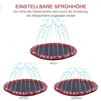 PawHut Hondenbad, met waterspuit, opvouwbaar, antislip, stevig, kunststof, Ø150 cm, Rood(m-6)