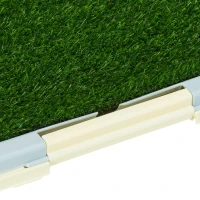 PawHut Honden Toilet Puppy Toilet Hondenbak, 2 Lagen, Kunstgras, Herbruikbaar, 63 x 485 x 6 cm, Groen + Wit(m-12)