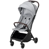 AIYAPLAY Foldable Baby Stroller with Adjustable Seat, 5-Point Harness, Canopy, Basket, 6.3kg Lightweight & Compact, Light Grey(m-1)