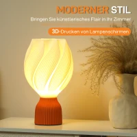 HOMCOM 3D-geprinte lamp met bloemblaadvormen, Kunststof, energie-efficiënt, Wit(m-4)