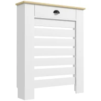 HOMCOM Cubre Radiadores de MDF con Cajón Cubierta para Radiador para Salón Dormitorio Pasillo 78x19x95,5 cm Blanco(m-1)