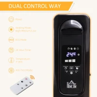 HOMCOM 2500W Digital Display Oil Filled Radiator, 11 Fin Portable Electric Heater with Timer, Adjustable Thermostat, Three Heat settings, Safety Cut Off, Remote, Black(m-5)