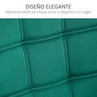 HOMCOM Butaca de Salón Moderna Tapizado en Terciopelo con Patas de Madera Sillón Relax para Sala de Estar Verde(m-5)