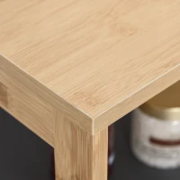 HOMCOM Mobiletto da Bagno Salvaspazio in Bambù, Armadietto da terra con Ripiano per Camera da letto, Grigio(m-9)