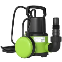 Outsunny 400W Submersible Water Pump for Dirty/Clean Water, 9000L/H Electric Sump Pump with Float Switch, Drain Water from Garden Pond, Hot Tub, Ditches, Portable and Lightweight(m-1)
