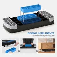 HOMCOM Step de Aeróbic, Step para Fitness Antideslizante con Altura Regulable 3 Niveles de 10/15/20 cm, Tabla Plataforma Stepper para Ejercicio en Casa Gimnasia, Carga 150 kg 80x31x20 cm, Azul(m-6)