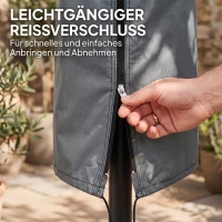 Outsunny Hoes voor tuinparasol, weerbestendig, met ritssluiting, gemaakt van Oxford-polyester, 178 cm, Grijs(m-5)